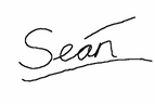 Handwritten name Sean